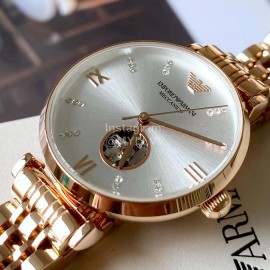 Armani Rose Gold Hollow Out Perspective Automatic Mechanical Watch For Women Ar60023