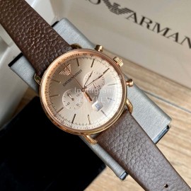 Armani 316l Fine Steel Mirror Calfskin Strap Watch