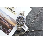 Armani Classic Scale White Steel Band Quartz Multifunctional Watch Ar6091