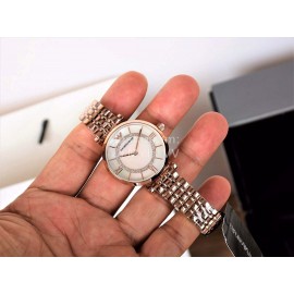 Armani New Diamond Inlaid Pearl Fritillaria Dial Steel Band Watch For Women Ar1909