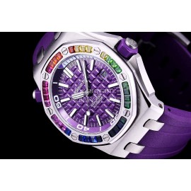 Audemars Piguet 15710st.Oo.A002ca.01 Rubber Band Mechanical Watch For Men Purple
