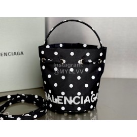 Balenciaga Canvas Wheel Drawstring Bucket Bag For Women
