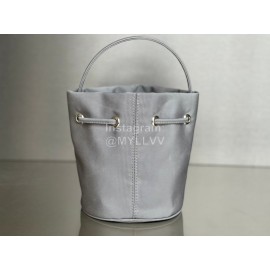 Balenciaga Canvas Wheel Drawstring Bucket Bag For Women Gray