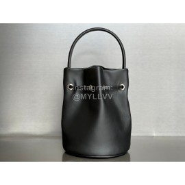 Balenciaga Black Canvas Wheel Drawstring Bucket Bag For Women