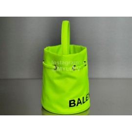 Balenciaga Canvas Wheel Drawstring Bucket Bag For Women Green