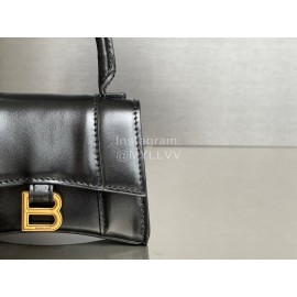 Balenciaga Black Cowhide Gold Buckle Handbag
