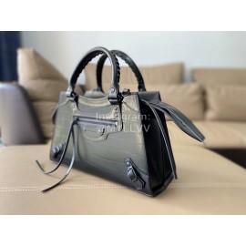 Balenciaga Black Crocodile Leather Crossbody Handbag