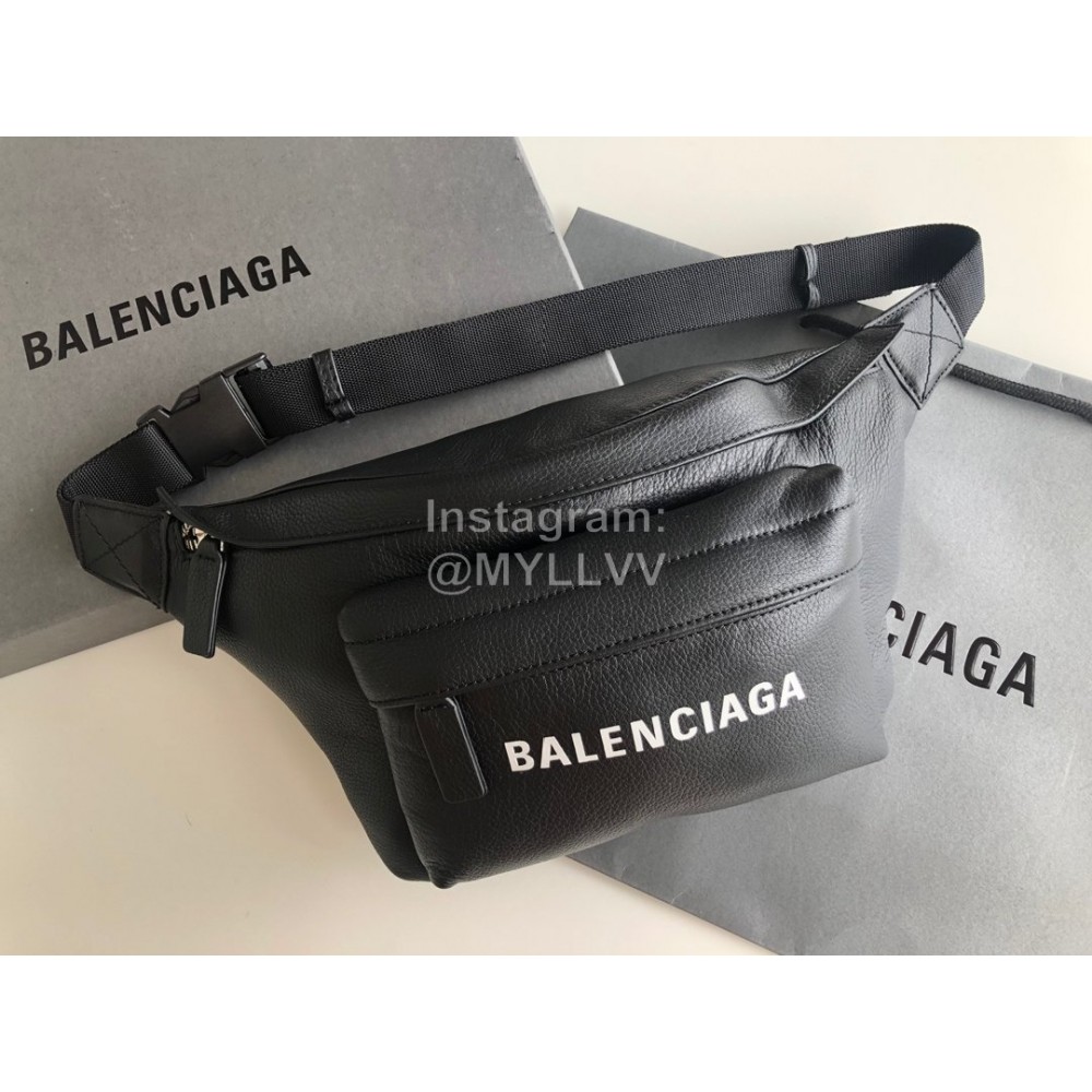 Balenciaga Cowhide Chest Bag Waist Bag Black