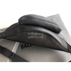 Balenciaga Cowhide Chest Bag Waist Bag Black