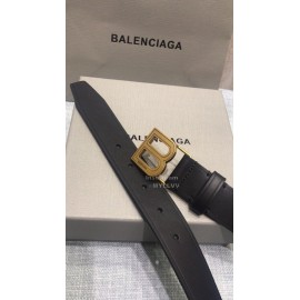 Balenciaga Fashion Leather Gold Buckle 30mm Belts Black