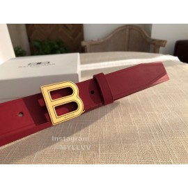 Balenciaga Hourglass Leather Vintage Copper Buckle 30mm Belts Red