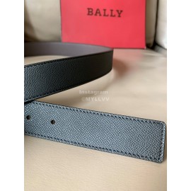 Bally Fabazia Black Calf Leather Silver Buckle Belt For Men