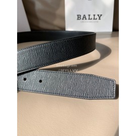 Bally Black Calf Leather Metal Gun Color Bb Buckle Belt For Men