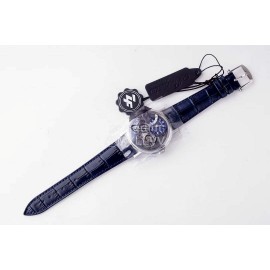 Breguet Tradition Series Cowhide Strap Watch Blue