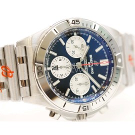 Breitling Chronomat 316l Refined Steel Watch Navy