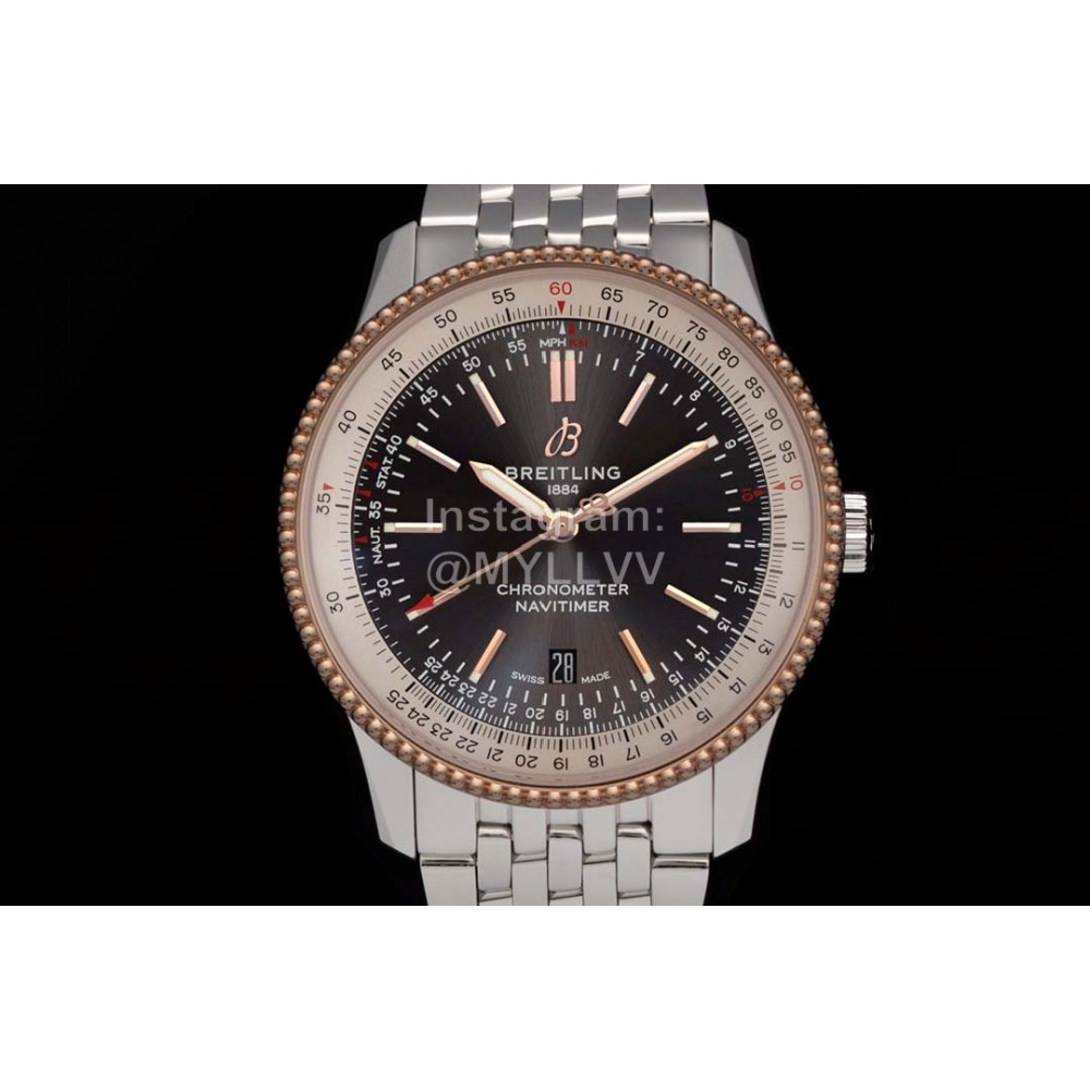 Breitling 316l Refined Steel 41mm Dial Watch Gray