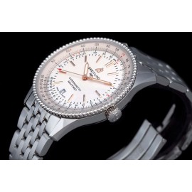 Breitling 316l Refined Steel 41mm Dial Watch White