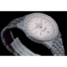 Breitling 316l Refined Steel 41mm Dial Watch White