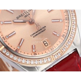 Breitling Diamond Chronometer Automatic 36mm Watch For Men And Women Pink