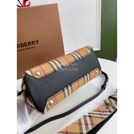 Burberry Vintage Plaid Cowhide Messenger Bag