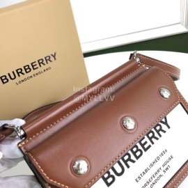 Burberry Two Color Canvas Messenger Bag For Women Brown