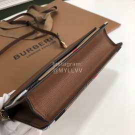 Burberry Soft Calf Leather Chain Bag For Women Coffee