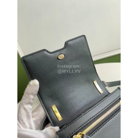 Burberry Black Smooth Leather Messenger Mobile Phone Bag