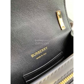 Burberry Black Smooth Leather Messenger Mobile Phone Bag