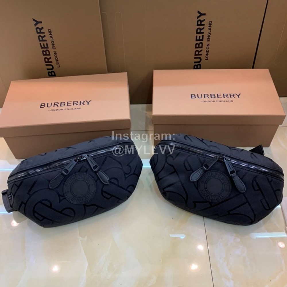 Burberry Fashion Black Waterproof Waist Bag Chest Bag