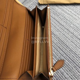 Burberry Vintage Leather Long Flip Wallet Brown