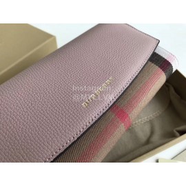 Burberry Vintage Leather Long Flip Wallet Purple