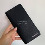 Burberry Black Calfskin Long Two Fold Wallet