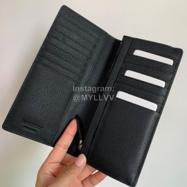 Burberry Black Calfskin Long Two Fold Wallet