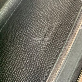 Burberry Black Calfskin Long Zipper Wallet