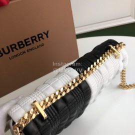 Burberry Soft Sheepskin Color Matching Chain Bag White