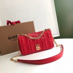 Burberry Soft Sheepskin Chain Bag Red