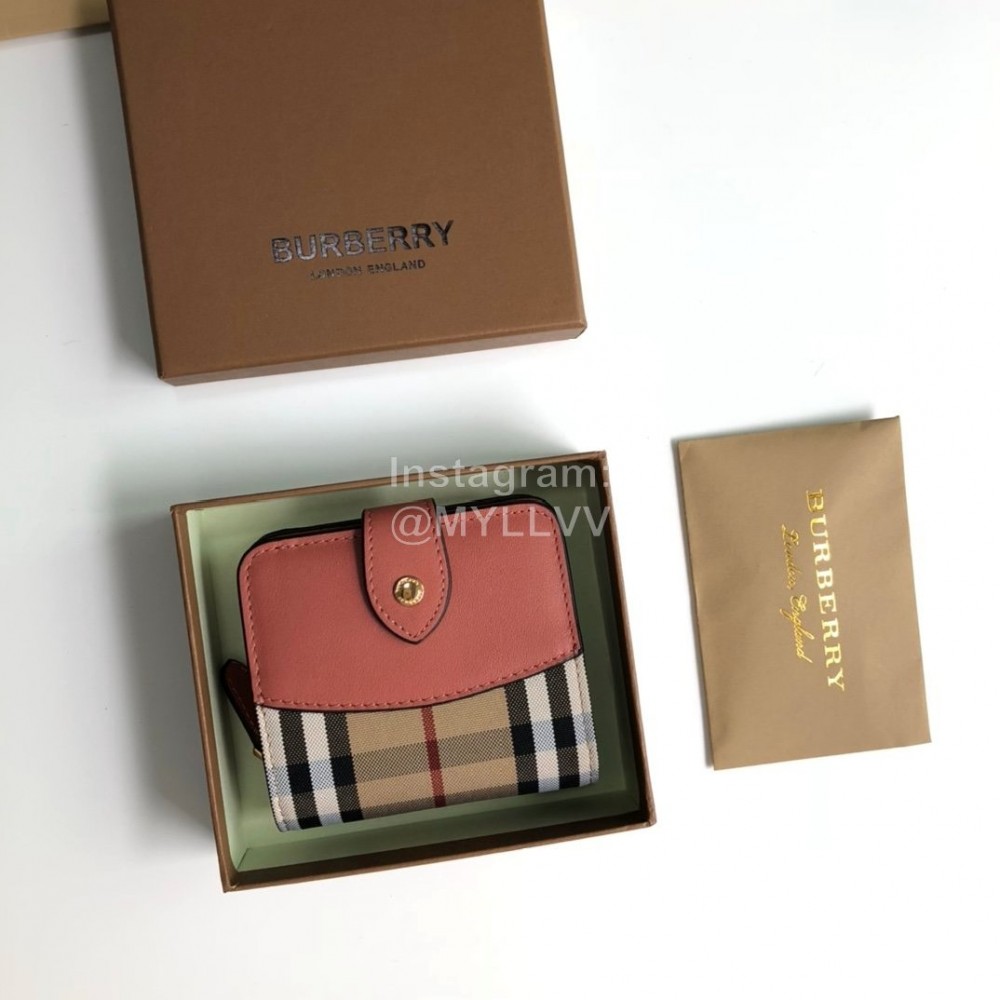 Burberry Soft Leather Short Wallet Pink