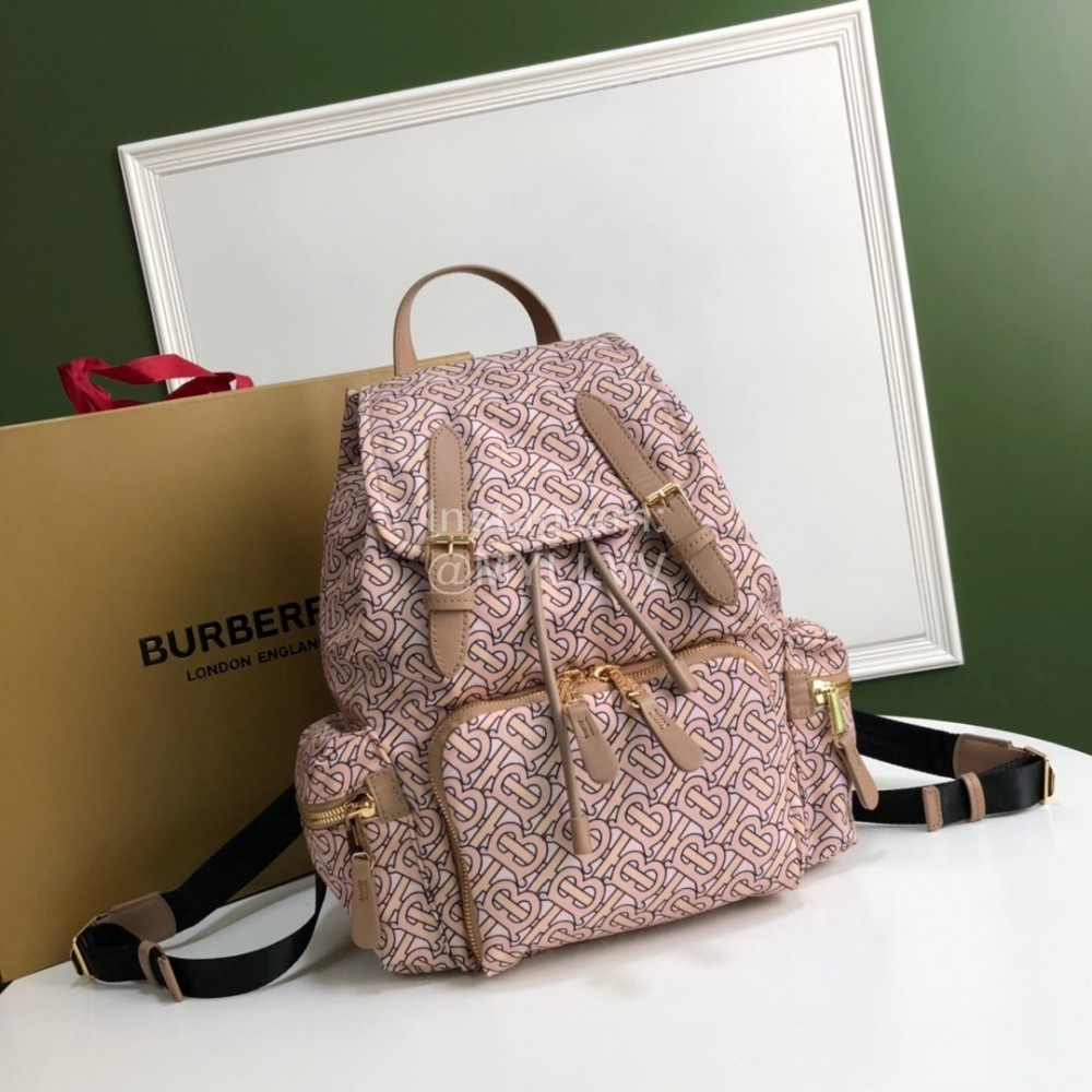 Burberry Vintage Printed Nylon Backpack Pink