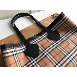 Burberry Double Side Plaid Tote Bag