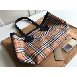 Burberry Double Side Plaid Tote Bag