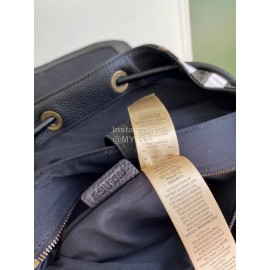 Burberry Black Leather Plaid Leisure Backpack