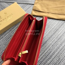 Burberry Classic Plaid Zipper Long Wallet Red