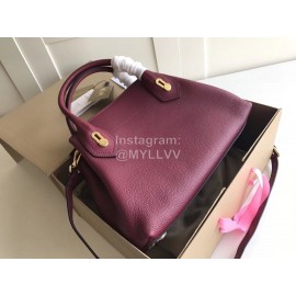Burberry Purple Leather Messenger Bag