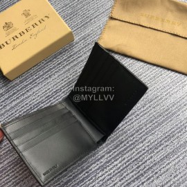 Burberry Black Palm Leather Two Fold Short Wallet