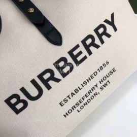 Burberry Printed Canvas Leather Tote Bag