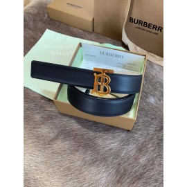 Burberry Fashion Calf Gold Buckle 35mm Belts For Women Black