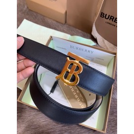 Burberry Fashion Calf Gold Buckle 35mm Belts For Women Black