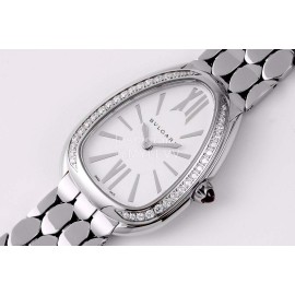 Bvlgari Serpenti Seduttori 30m Waterproof Diamond Watch Silver