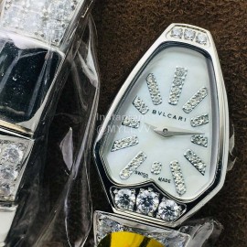 Bvlgari An Factory Fashion Diamond Quartz Watch For Women Silver