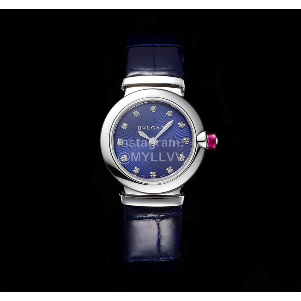 Bvlgari An Factory 28mm Dial Watch For Women Blue